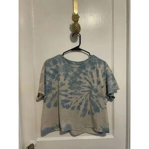 Fruit of the Loom Women's Size Large Blue & white Tie-dyed T-Shirt